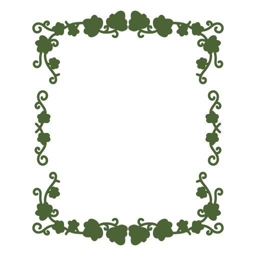 Design elegante de borda de videira verde Desenho PNG
