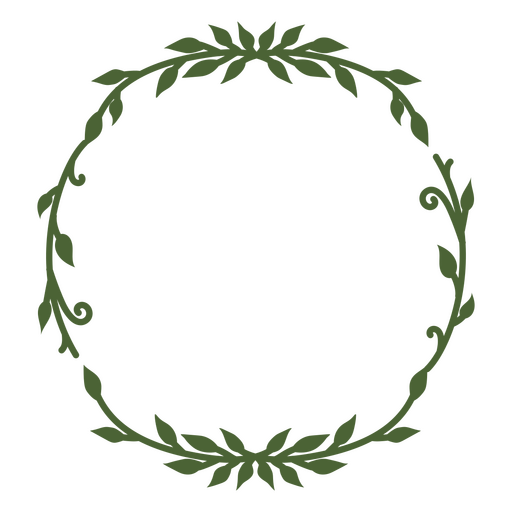 Elegant circular leaf wreath design PNG Design