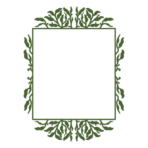 Green leaf frame with empty space PNG Design