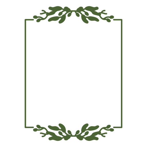 Moldura verde e branca com desenho de guirlanda Desenho PNG