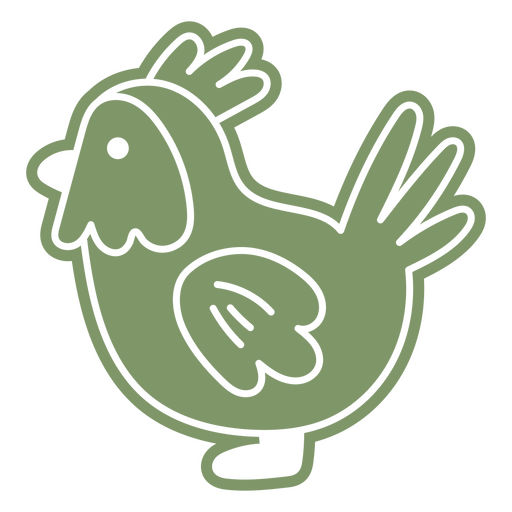 Ilustração divertida de galinha verde Desenho PNG
