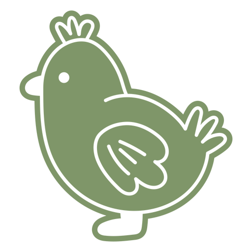 Cute green chicken PNG Design