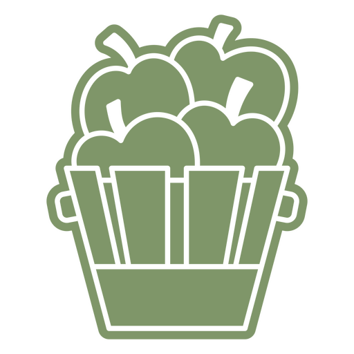 Green fruit basket PNG Design