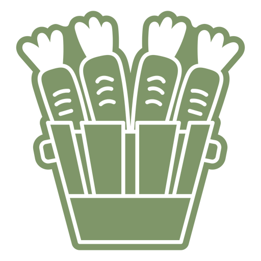 Green carrtot basket PNG Design