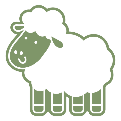 Süßes Schaf grün PNG-Design