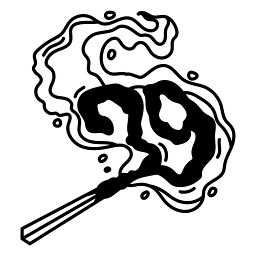 Design de fumaça dinâmico com um palito de fósforo Desenho PNG