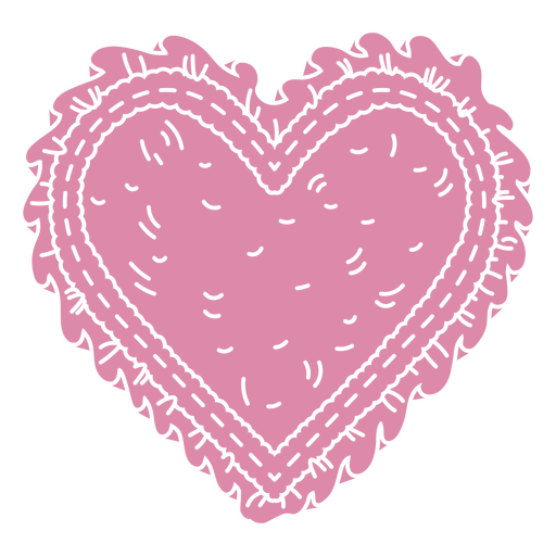 Playful pink heart design with frill details PNG Design
