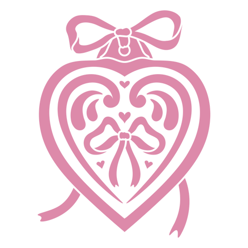 Elegant floral heart design with bows PNG Design
