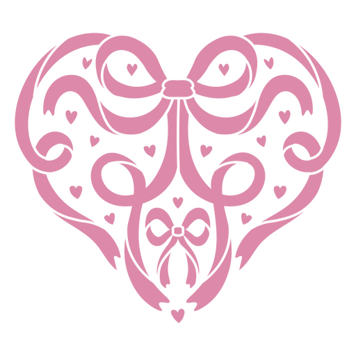 Design delicado de coração com laços e corações Desenho PNG
