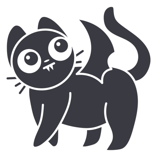 Ilustración de dibujos animados de un gato murciélago juguetón Diseño PNG