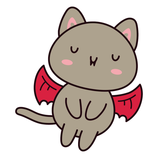 Linda ilustración de dibujos animados de gato diablo Diseño PNG