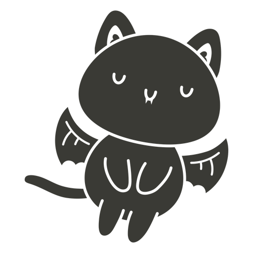 Personagem de gato fofo com asas Desenho PNG