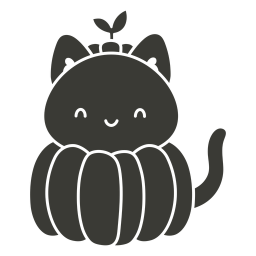 Süße Katze mit Kürbis-Design PNG-Design