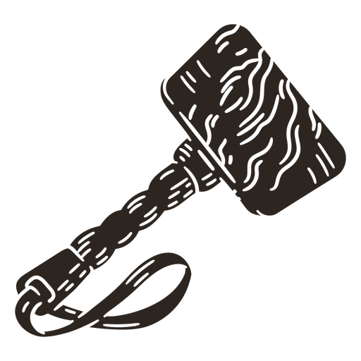 Intricate wooden mallet illustration PNG Design