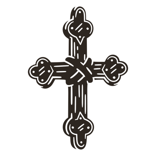 Design intrincado de cruz de madeira Desenho PNG