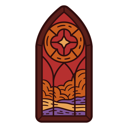 Vibrant stained glass window design PNG Design
