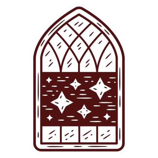 Diseño de vidriera con estrellas. Diseño PNG