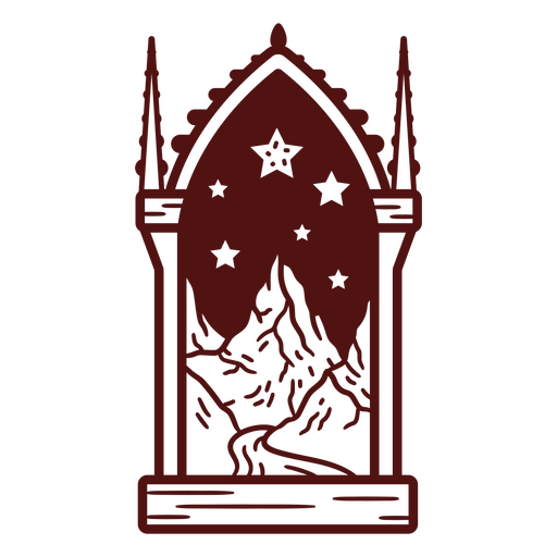 Gotisches Berglandschaftsdesign PNG-Design