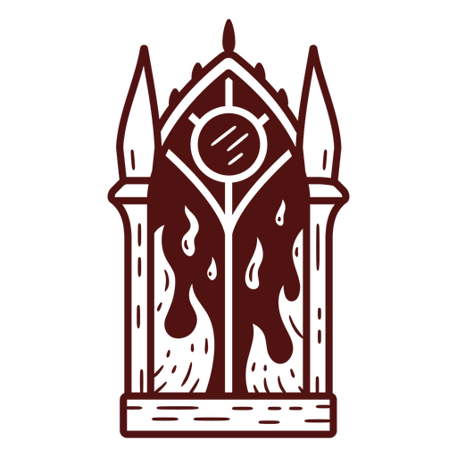 Diseño de arco de llama gótico Diseño PNG