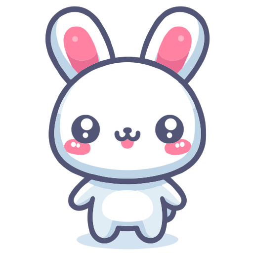 Cute cartoon bunny character design PNG Design