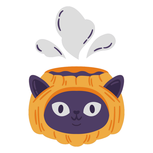 Playful cat in a cozy kettle design PNG Design