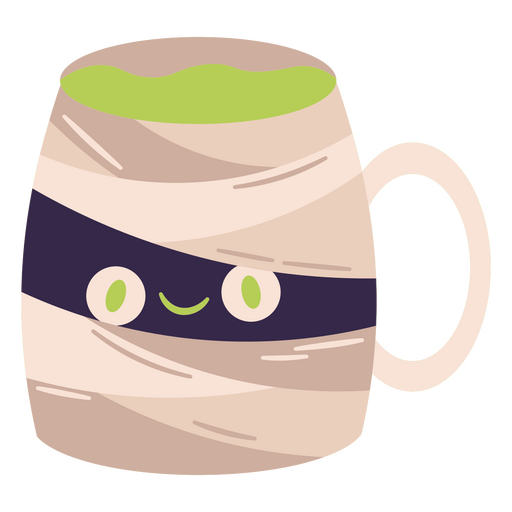 Design fofo de xícara de café de múmia Desenho PNG