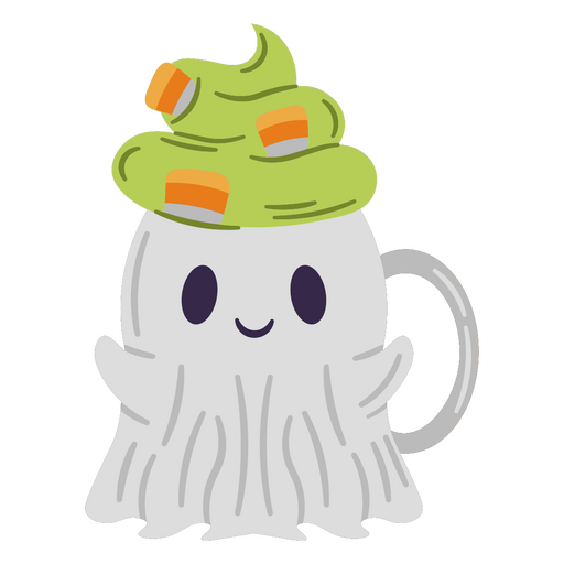 Lindo personaje fantasma con sombrero de maíz dulce Diseño PNG