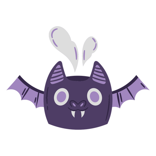 Lila Fledermaus mit weißen Flügeln und lila Hörnern PNG-Design