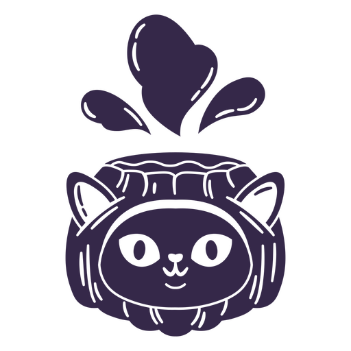 Purple cat pumpkin PNG Design
