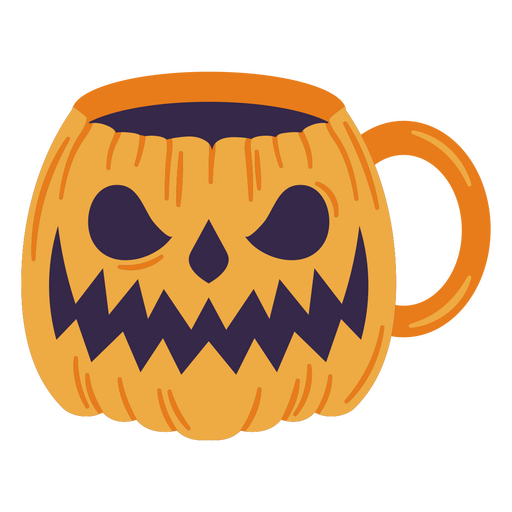 Design de xícara de abóbora de Halloween Desenho PNG