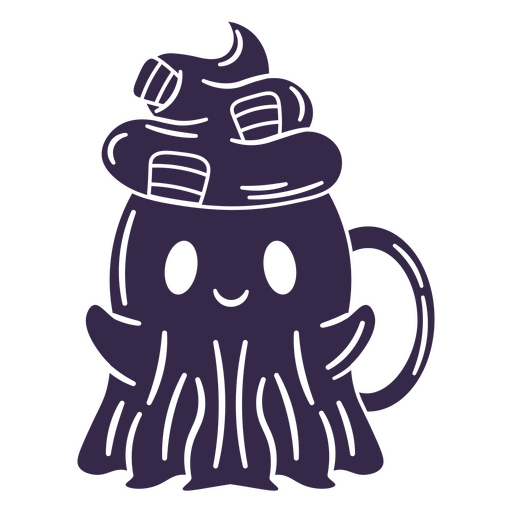 Bonita taza recortable con forma de fantasma Diseño PNG