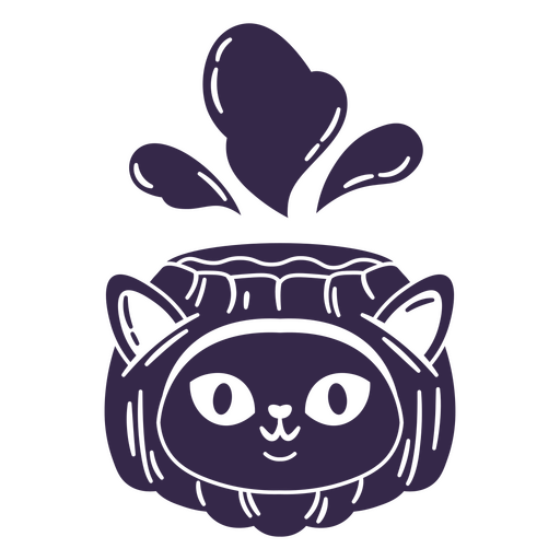 Design lúdico de vaso para gatos com corações Desenho PNG