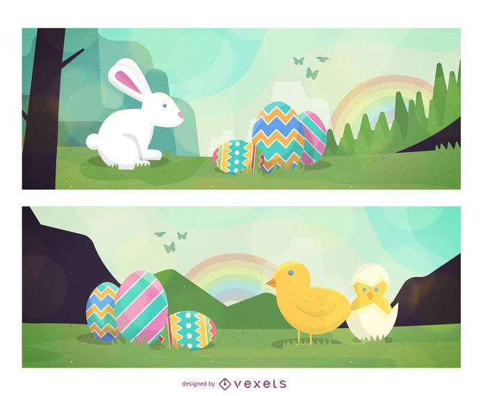 Vectores de Pascua de primavera Vectores de Pascua de primavera