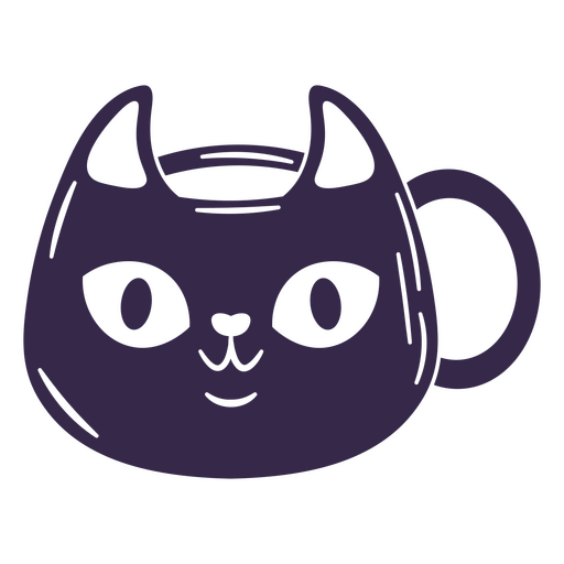Design de caneca com cara de gato preto brincalhão Desenho PNG