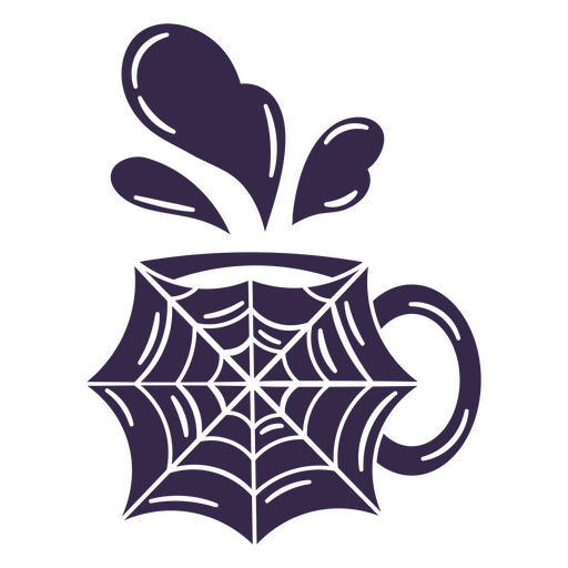 Diseño de taza de café con telaraña espeluznante Diseño PNG