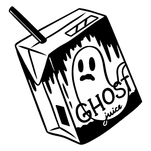 Ilustração de caixa de suco fantasma excêntrica Desenho PNG