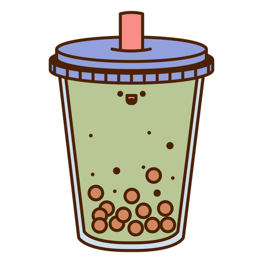 Cute cartoon drink with bubbles PNG Design
