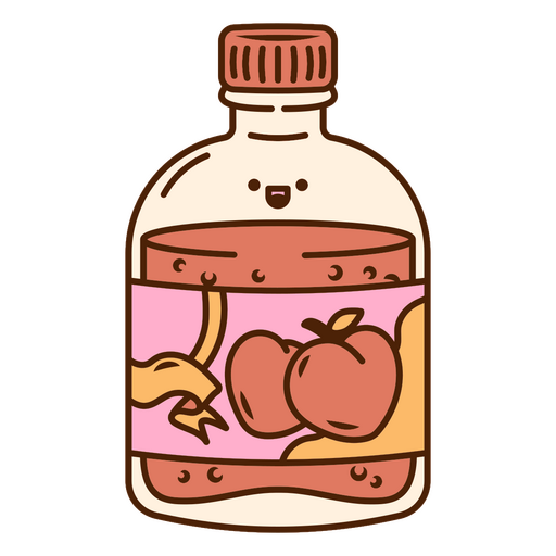 Playful fruit jar illustration PNG Design