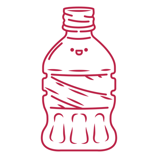 Lindo diseño gráfico de botella de agua sonriente Diseño PNG