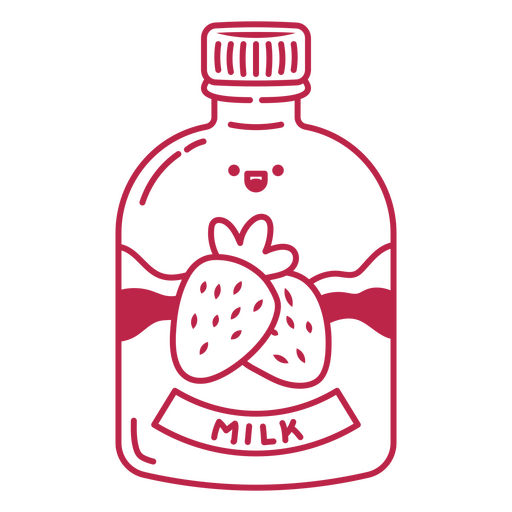 Cute strawberry milk PNG Design