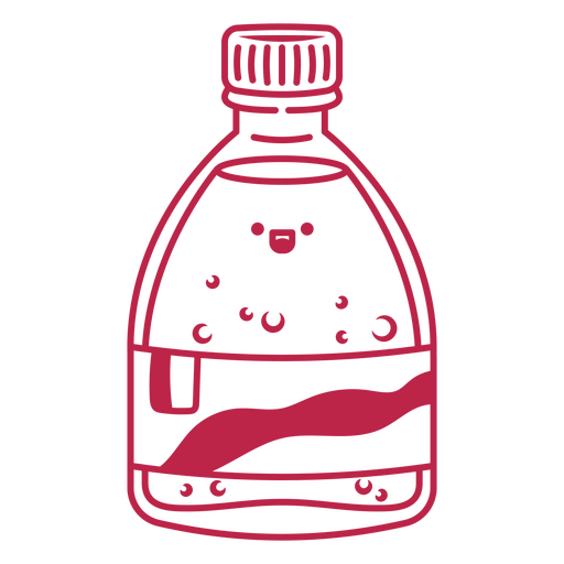 Diseño de botella rosa y negra. Diseño PNG