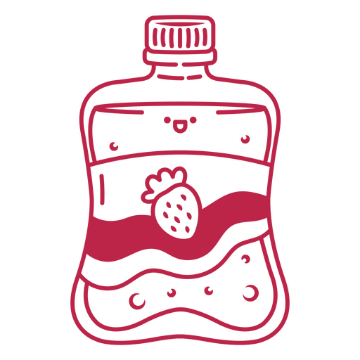 Ilustración divertida de una botella de jugo Diseño PNG