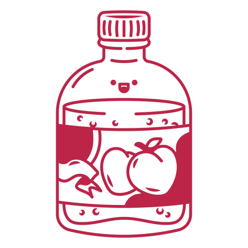 Flaschendesign mit Fruchtmotiven PNG-Design