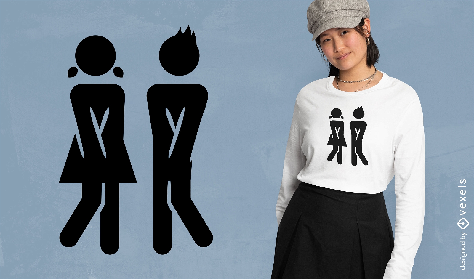 T-Shirt Design mit Toilettensymbolen