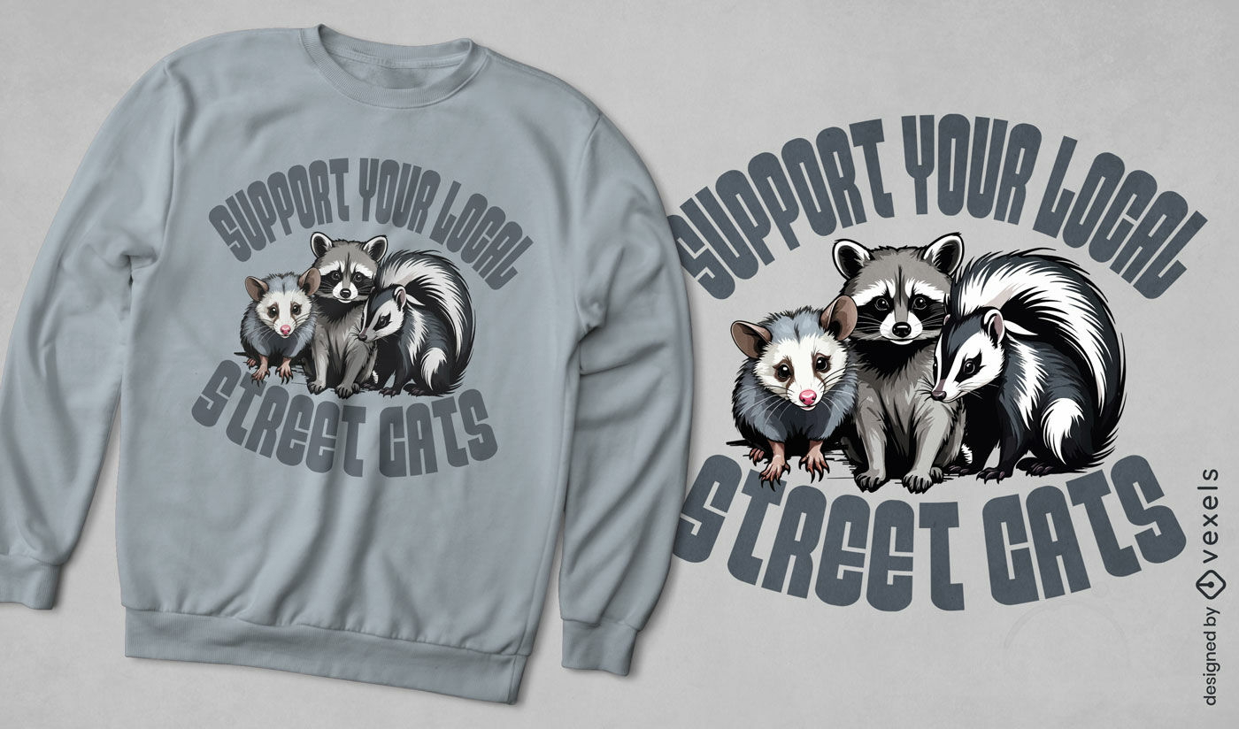 Street cats supportive t-shirt design