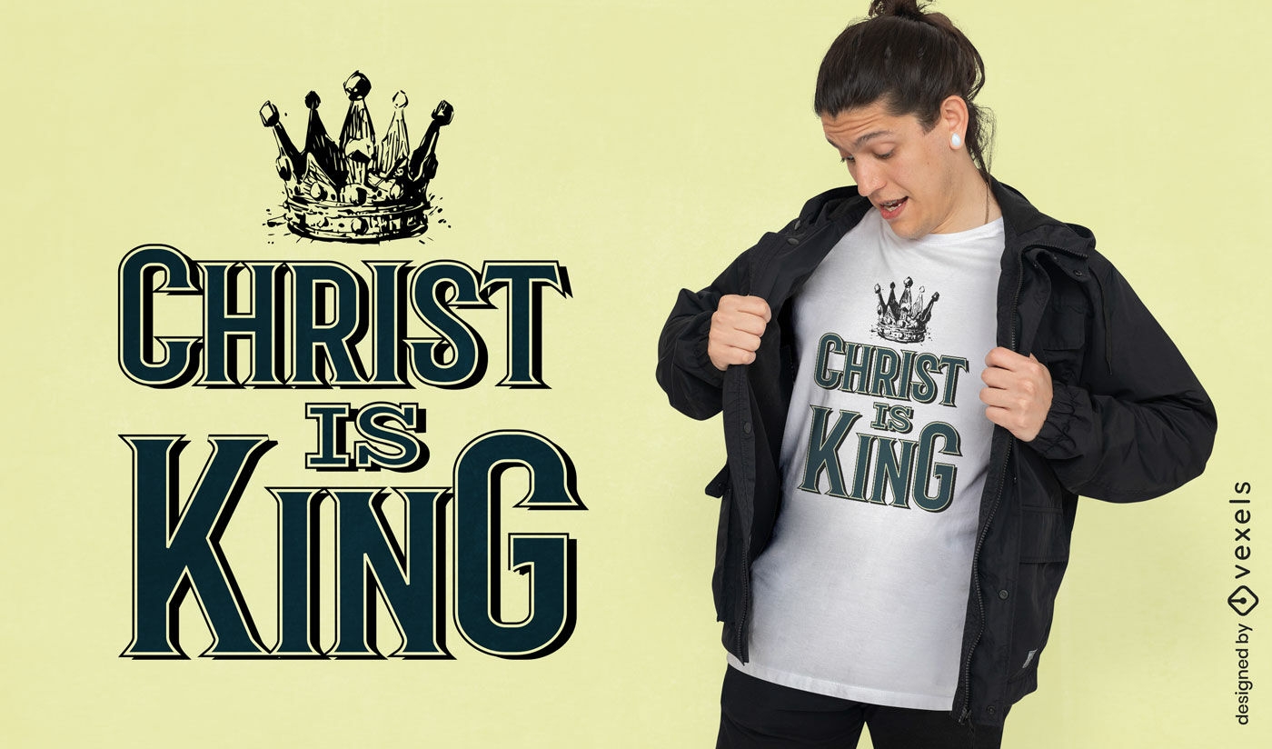 Design de camiseta Cristo é Rei