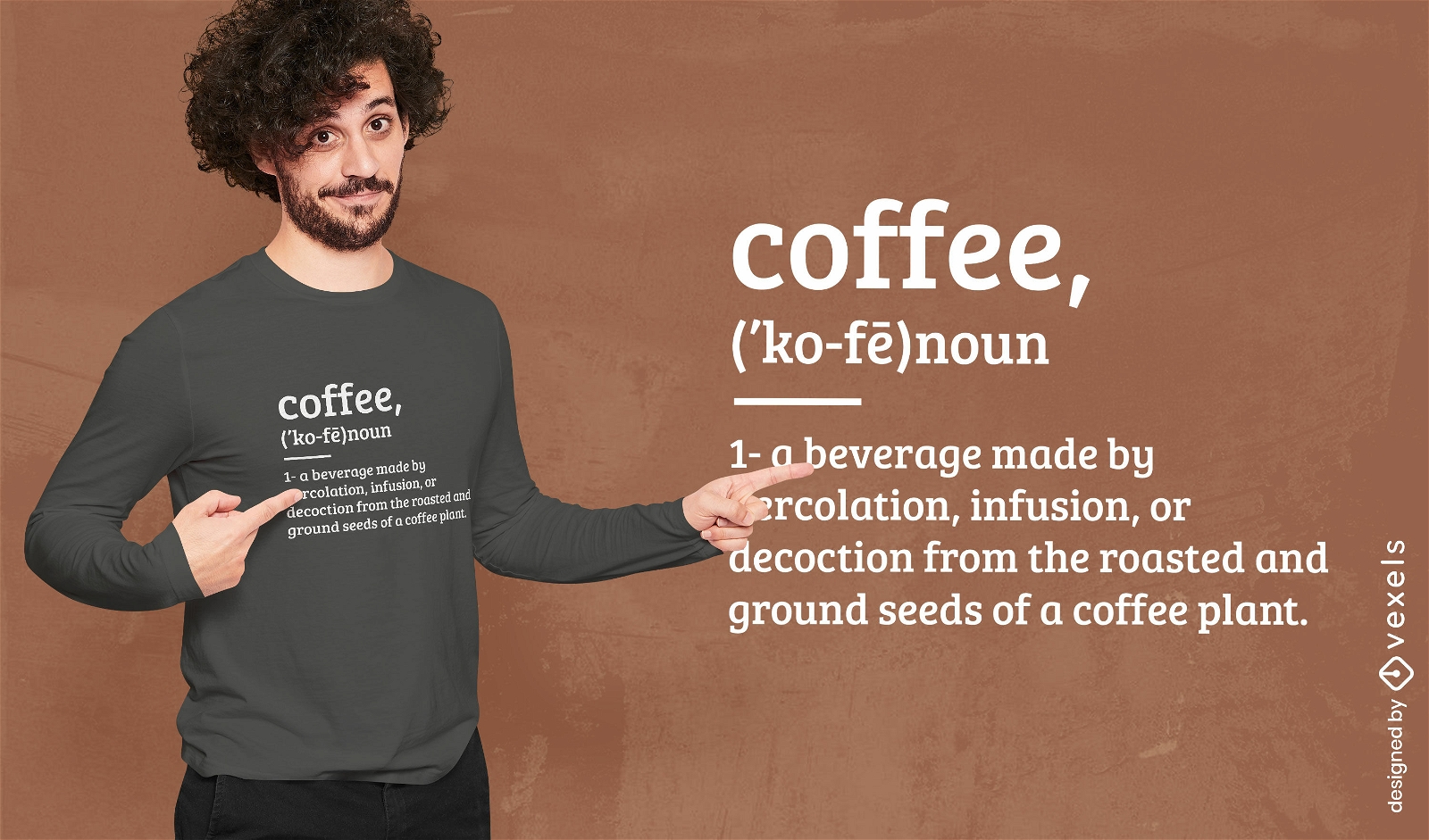 Diseño de camiseta de definición de diccionario de café.