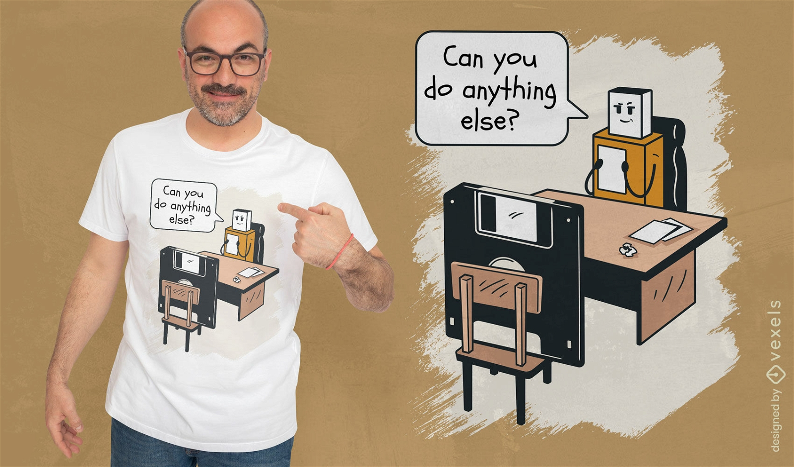 Design de camiseta humorística do chefe USB