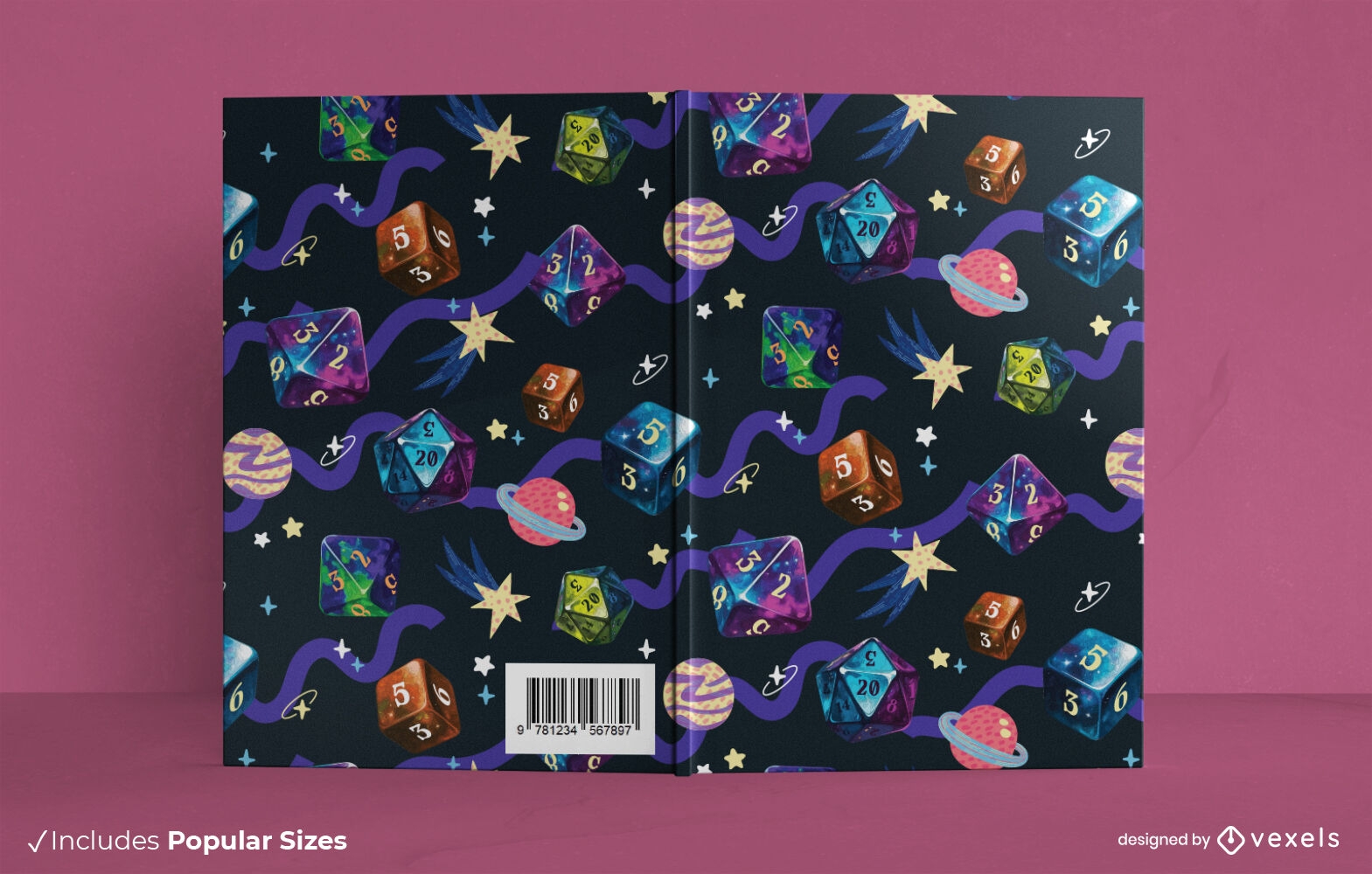Design de capa de livro com tema D&D Galaxy