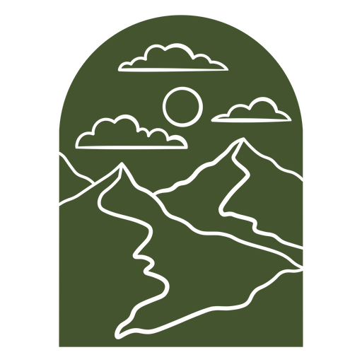 Projeto paisagístico de montanha verde Desenho PNG